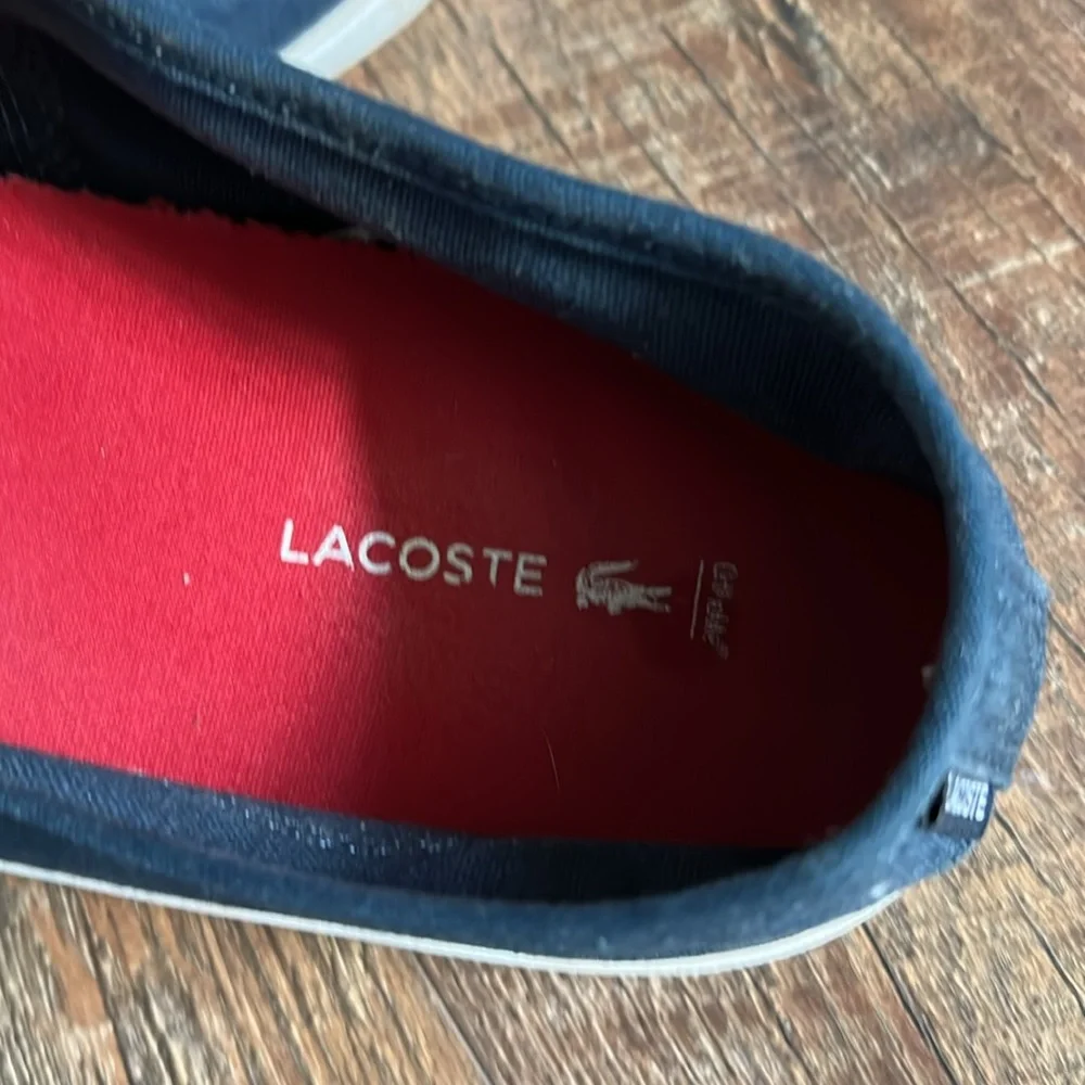 MENS LACOSTE NAVY BOAT SHOE